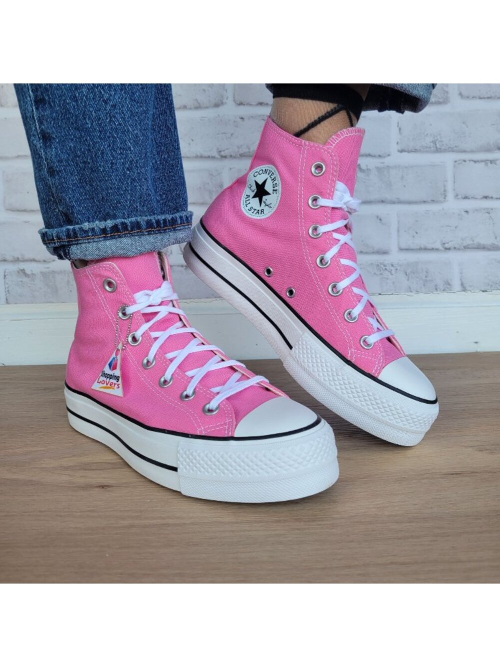 ⭐Converse Chuck Taylor Lift Hi Canvas Sz 8 Women's Shoes Sneakers Pink A08216F
